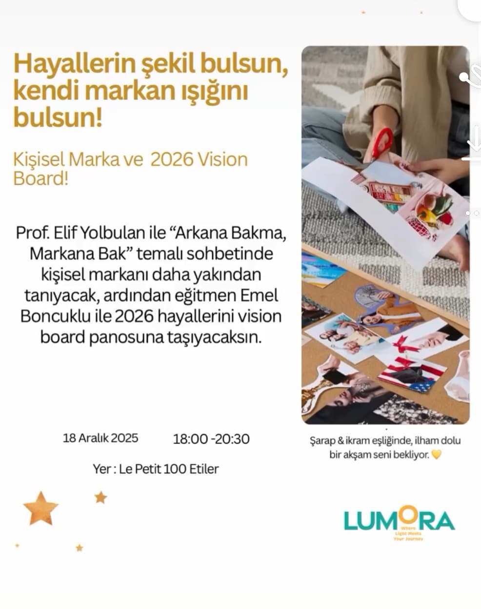 Kişisel Marka ve 2026 Vision Board - Le Petit 100, Etiler, Yıldızçiçeği Sokağı, Beşiktaş/İstanbul, Türkiye