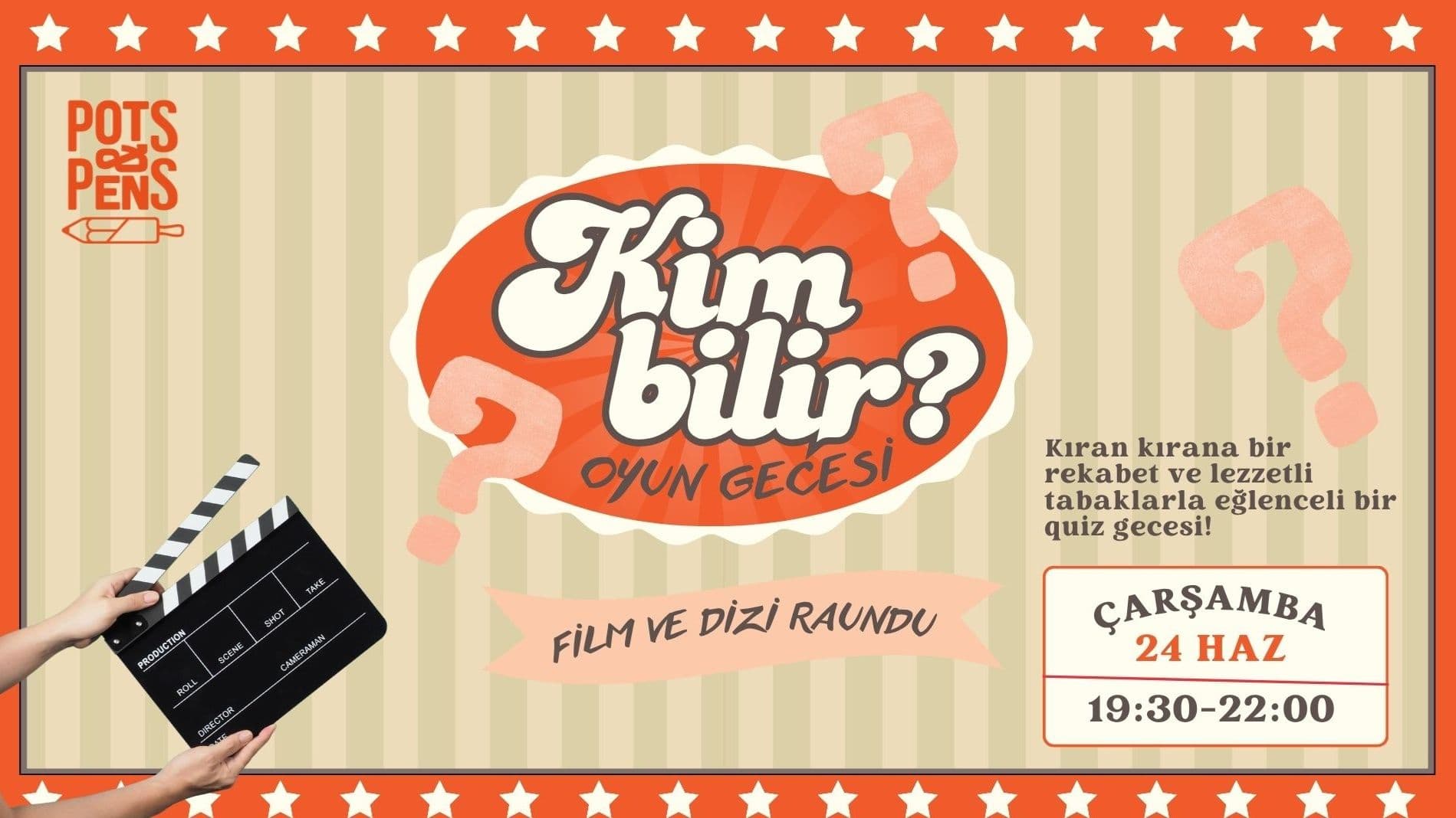 Kim Bilir? Oyun Gecesi: Film ve Diziler - Pots and Pens, Akatlar, Beşiktaş/İstanbul, Türkiye