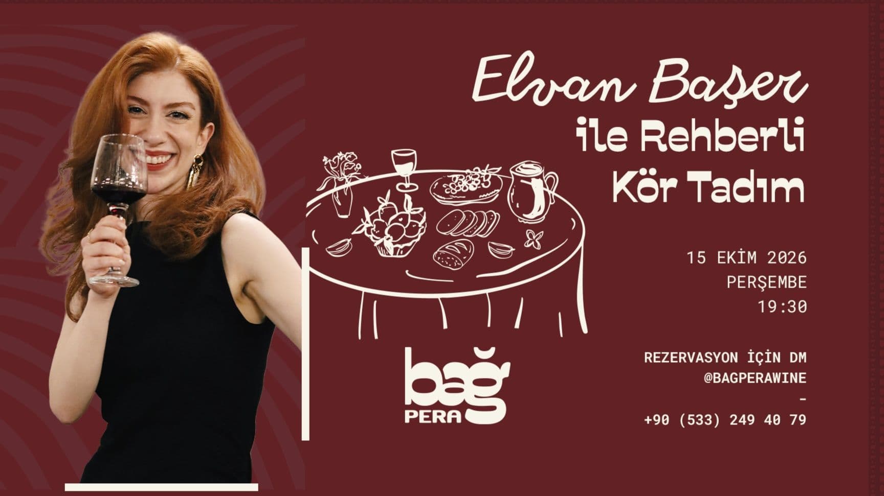  Elvan Başer ile Rehberli Kör Tadım - Bağ Pera, Asmalı Mescit, İstiklal Caddesi, Beyoğlu/İstanbul, Türkiye
