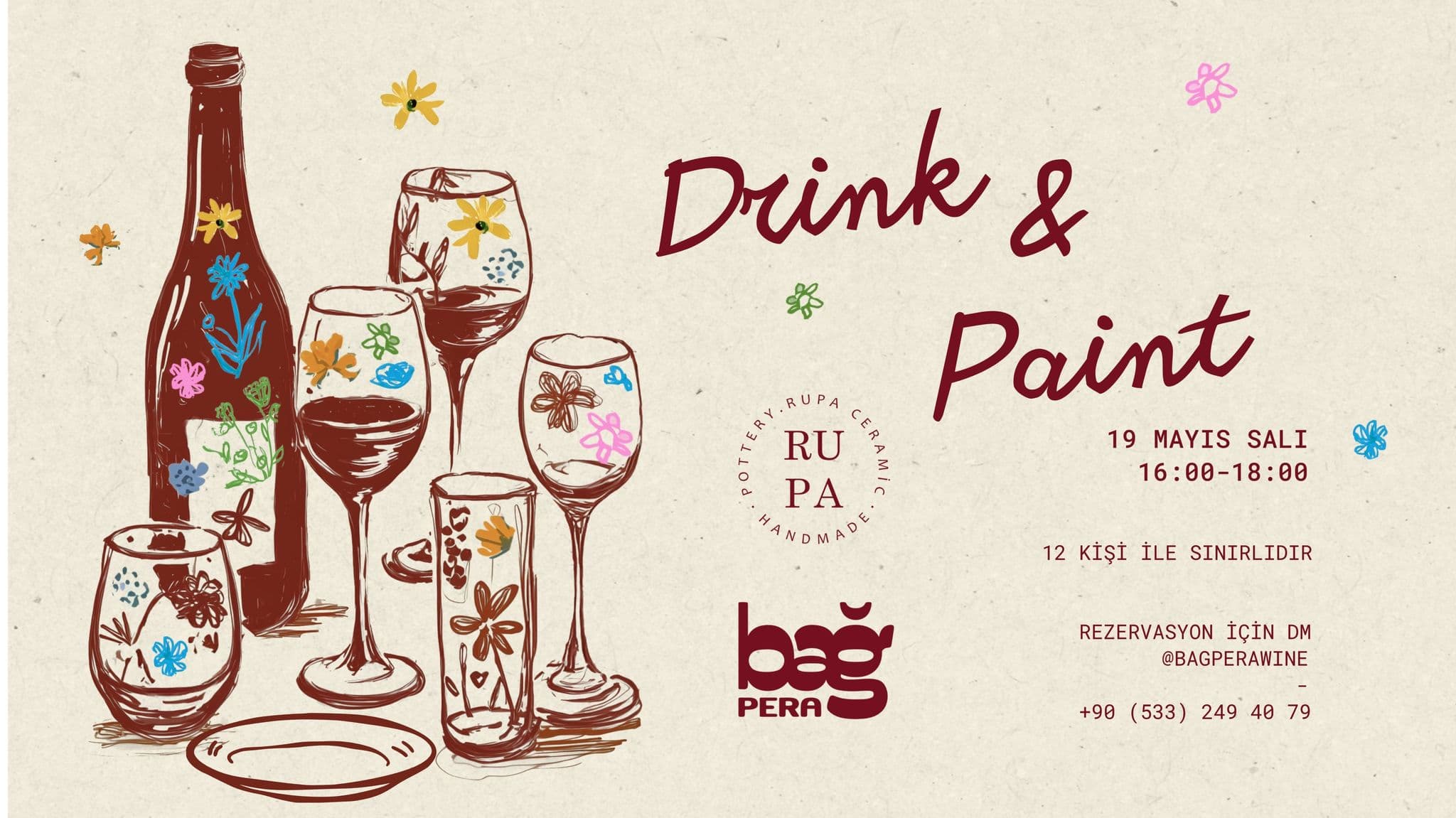 Drink & Paint - Bağ Pera, Asmalı Mescit, İstiklal Caddesi, Beyoğlu/İstanbul, Türkiye