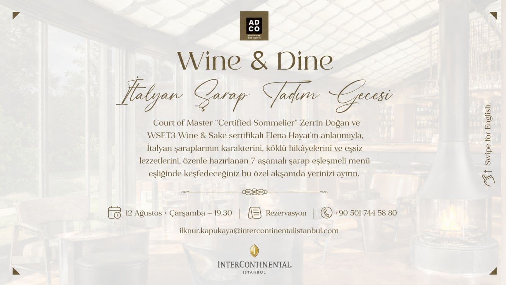 Wine & Dine ADCO - İtalyan Şarapları Tadım Etkinliği  - Beyoğlu/İstanbul, Türkiye