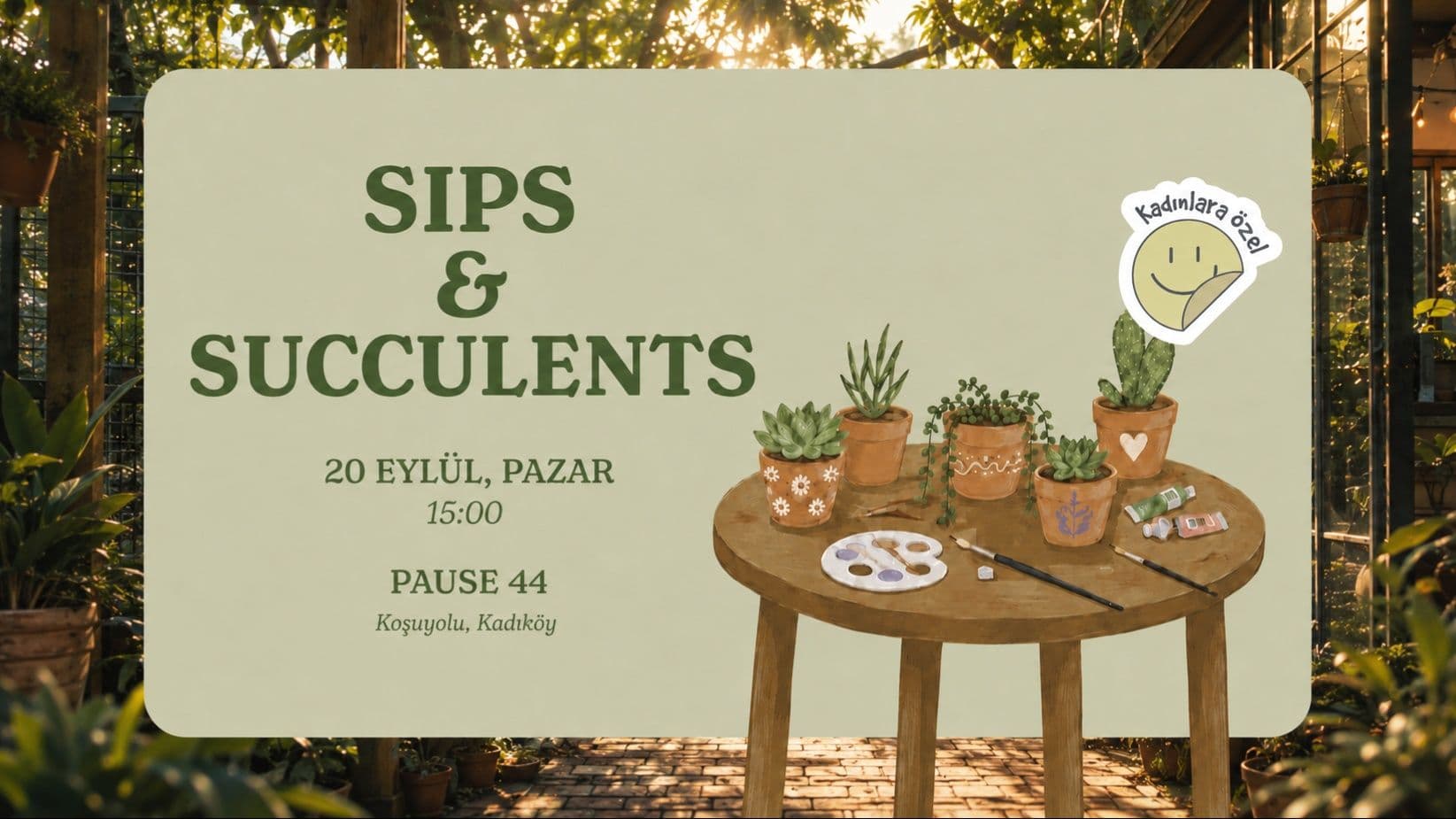 Sips & Succulents - Koşuyolu, Salih Omurtak Sk. no:44, 34718 Kadıköy/İstanbul, Türkiye