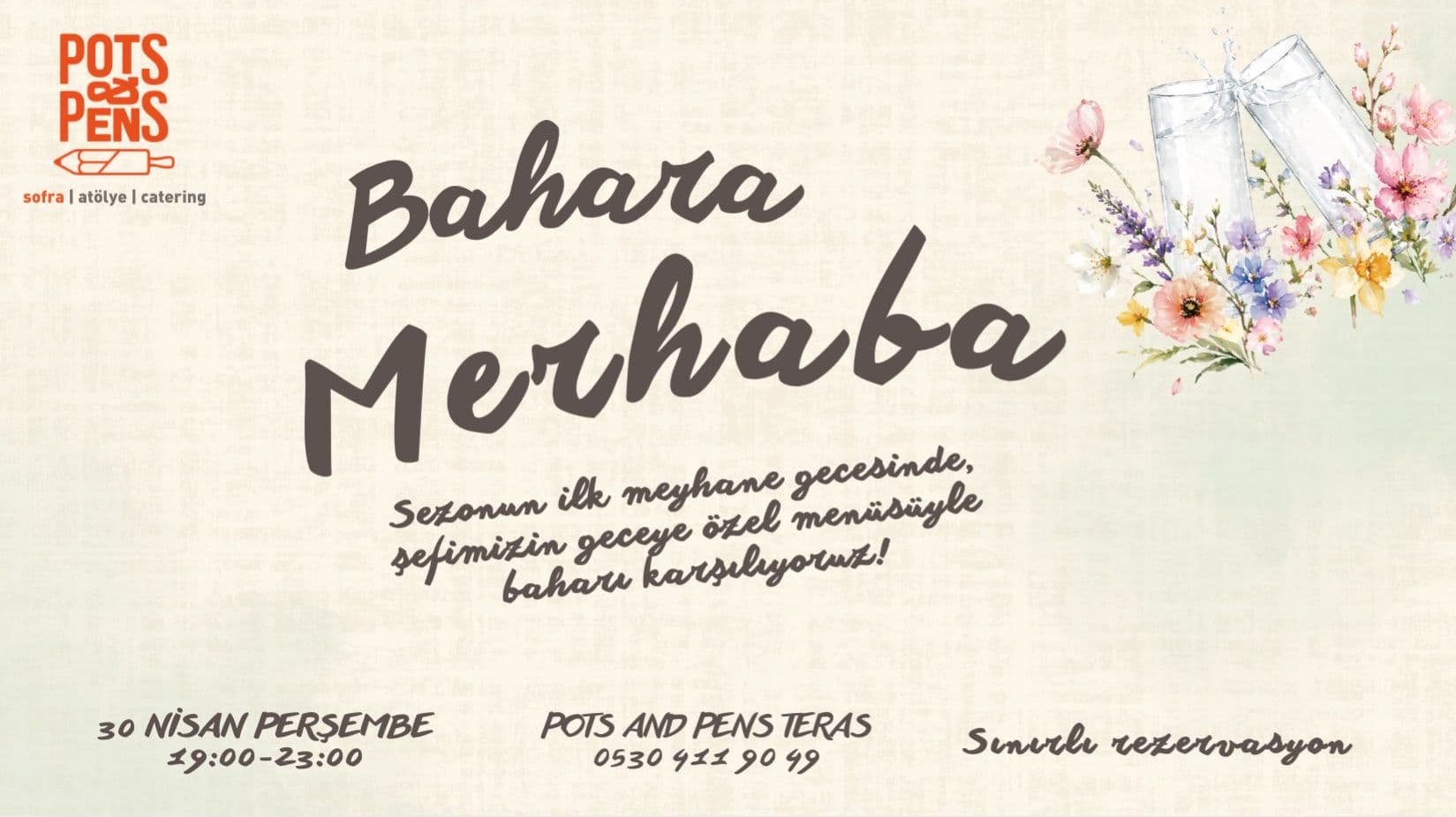 Bahara Merhaba: Çok özel bir meyhane akşamı - Pots and Pens, Akatlar, Beşiktaş/İstanbul, Türkiye