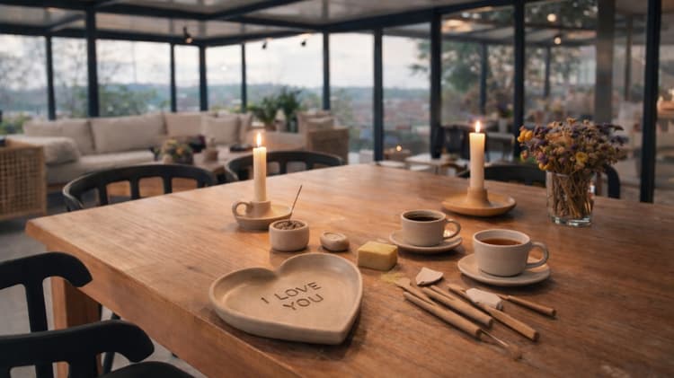 Çiftler için Kalp Formlu Tabak, Mumluk veya Tütsülük Tasarlama Workshop