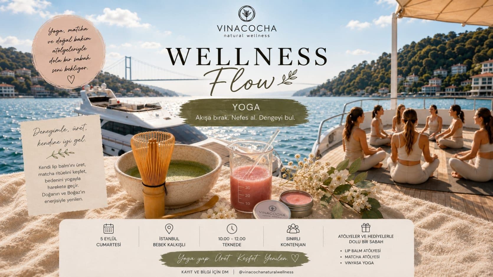 WELLNESS FLOW | Matcha & Lip Balm Workshop - Bebek Sahili, Bebek, Cevdet Paşa Caddesi, Beşiktaş/İstanbul, Türkiye