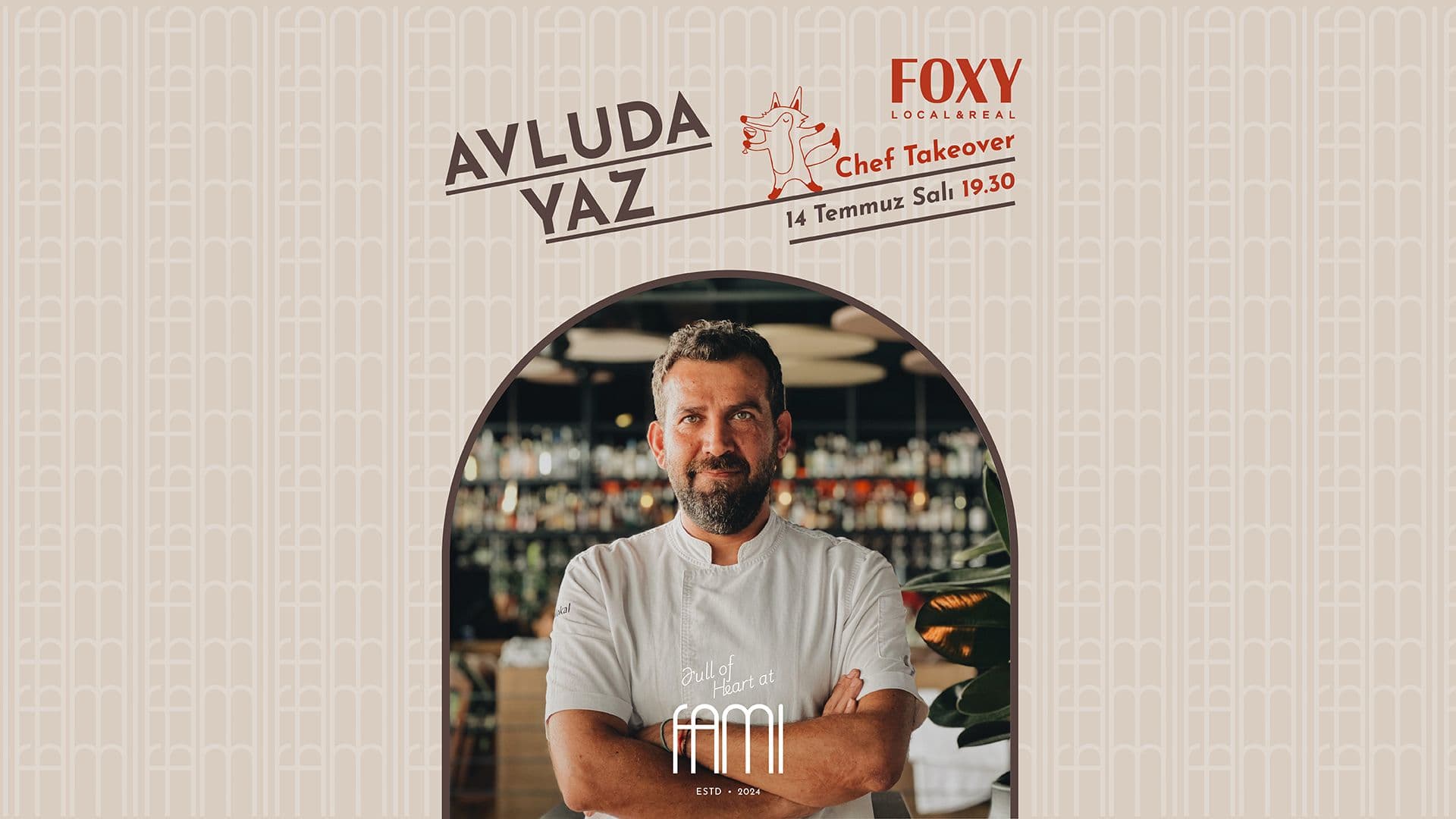 FAMİ Avluda Yaz: Foxy Chef Takeover - FAMİ Avlu
Altunizade, Oymacı Sk. No:20, 34674 Üsküdar/İstanbul